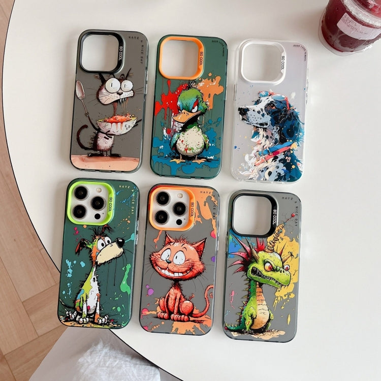Série de peinture à l'huile de motifs animaliers en PC + coque en TPU, pour iPhone 17
