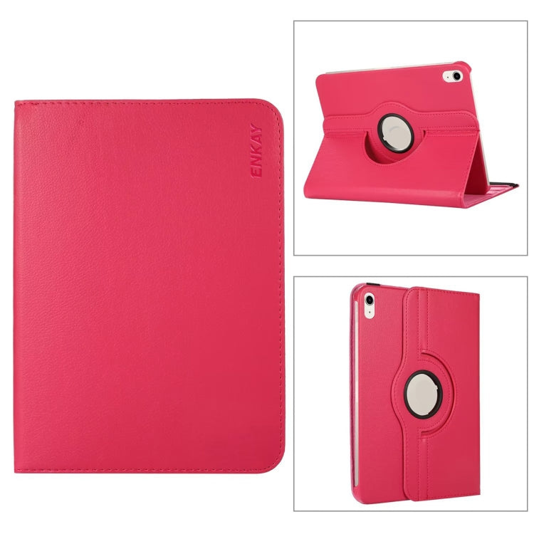 Pour iPad 10.9 2022 ENKAY Hat-Prince Rotation à 360 degrés Litchi Leather Smart Tablet Case
