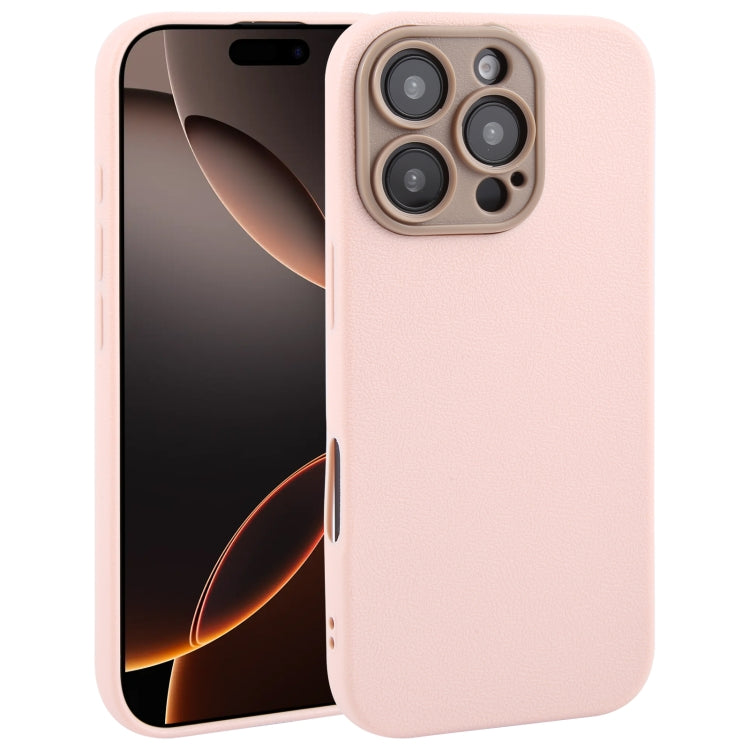 Étui de téléphone en similicuir uni avec coque arrière, For iPhone 16 Pro