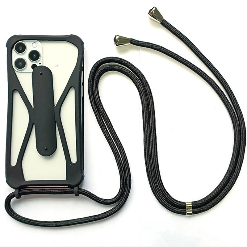 Coque bumper antichoc universelle en silicone avec cordon tour de cou.