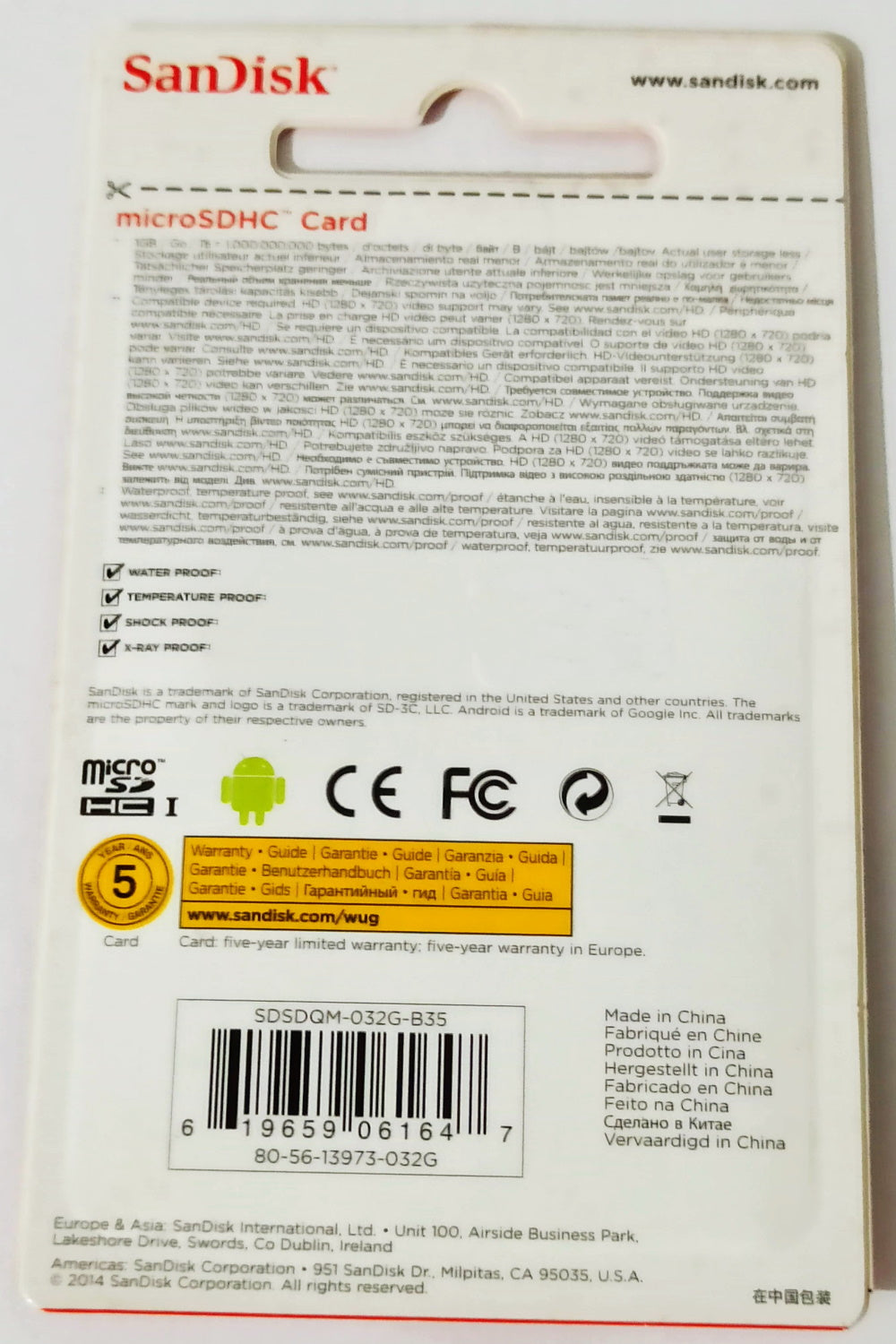 Sandisk carte mémoire microSDHC 32Go classe 4 - SDSDQM-032G-B35