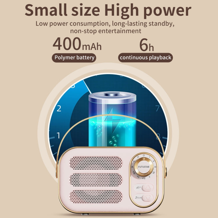 Futustar DW13 - Enceinte Bluetooth Rétro Portable | Son HiFi & Design Vintage