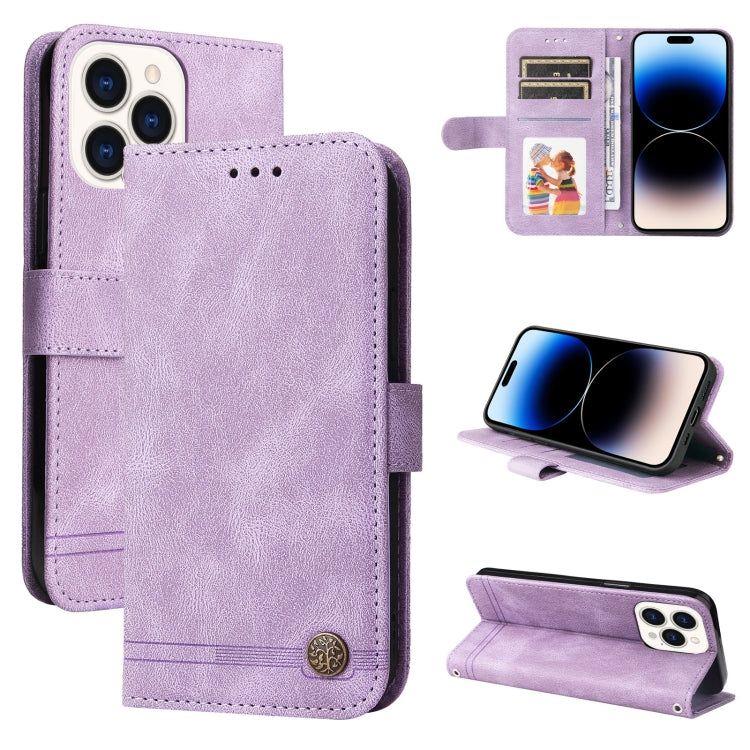 Skin Feel Life Tree Étui en cuir, For iPhone 14, For iPhone 14 Plus, For iPhone 14 Pro, For iPhone 14 Pro Max