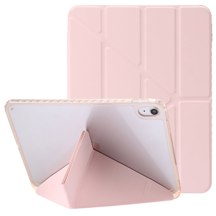 Étui pour tablette en cuir de déformation acrylique transparent, For iPad 10th Gen 10.9 2022, For iPad Pro 12.9 2022 / 2021 / 2020
