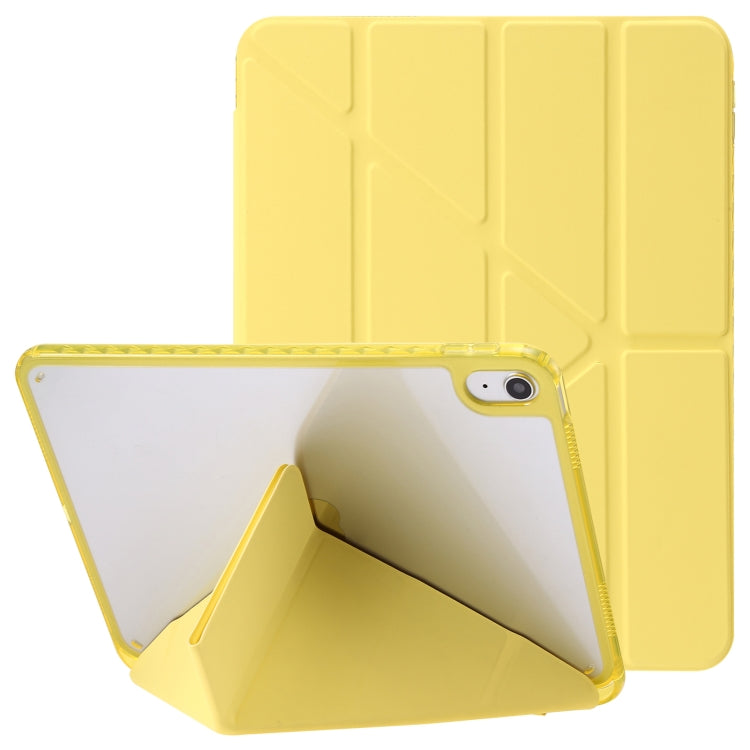 Étui pour tablette en cuir de déformation acrylique transparent, For iPad 10th Gen 10.9 2022, For iPad Pro 12.9 2022 / 2021 / 2020