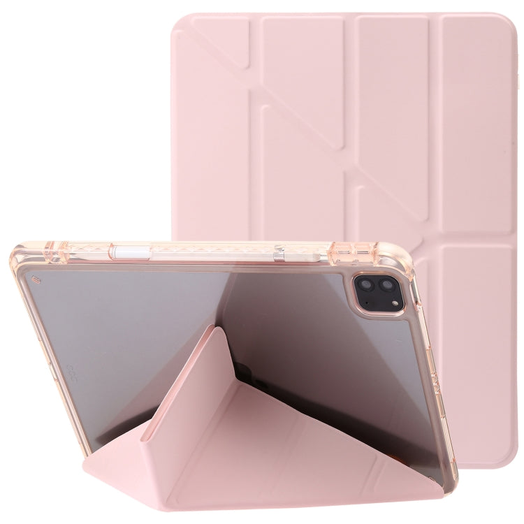 Étui pour tablette en cuir de déformation acrylique transparent, For iPad 10th Gen 10.9 2022, For iPad Pro 12.9 2022 / 2021 / 2020