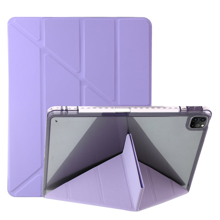 Étui pour tablette en cuir de déformation acrylique transparent, For iPad 10th Gen 10.9 2022, For iPad Pro 12.9 2022 / 2021 / 2020