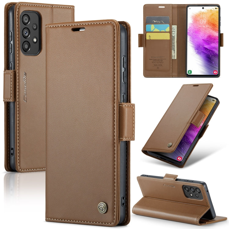 Étui CaseMe en simili-cuir avec boucle papillon Protection antivol RFID pour Samsung Galaxy S24+ 5G / Galaxy A51 4G/M40s / Galaxy A73 5G / Galaxy A24 4G / Galaxy S21 FE 5G.