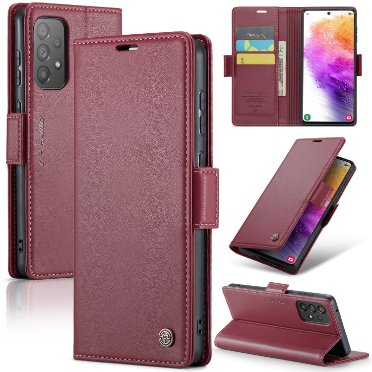 Étui CaseMe en simili-cuir avec boucle papillon Protection antivol RFID pour Samsung Galaxy S24+ 5G / Galaxy A51 4G/M40s / Galaxy A73 5G / Galaxy A24 4G / Galaxy S21 FE 5G.