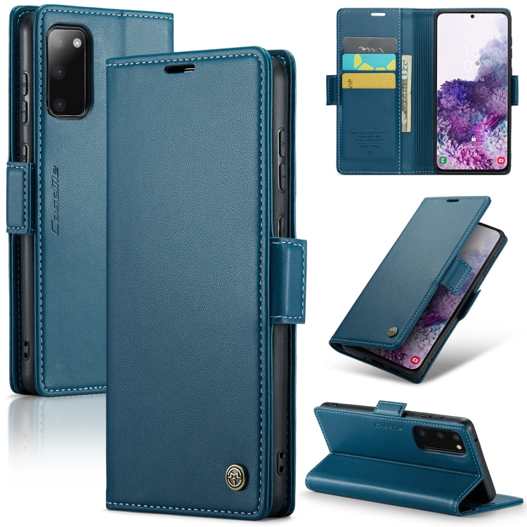 Étui CaseMe en simili-cuir avec boucle papillon Protection antivol RFID pour Samsung Galaxy S23+ 5G / Galaxy A12 5G / Galaxy S20 / Galaxy S23 Ultra 5G / Galaxy A33 5G.