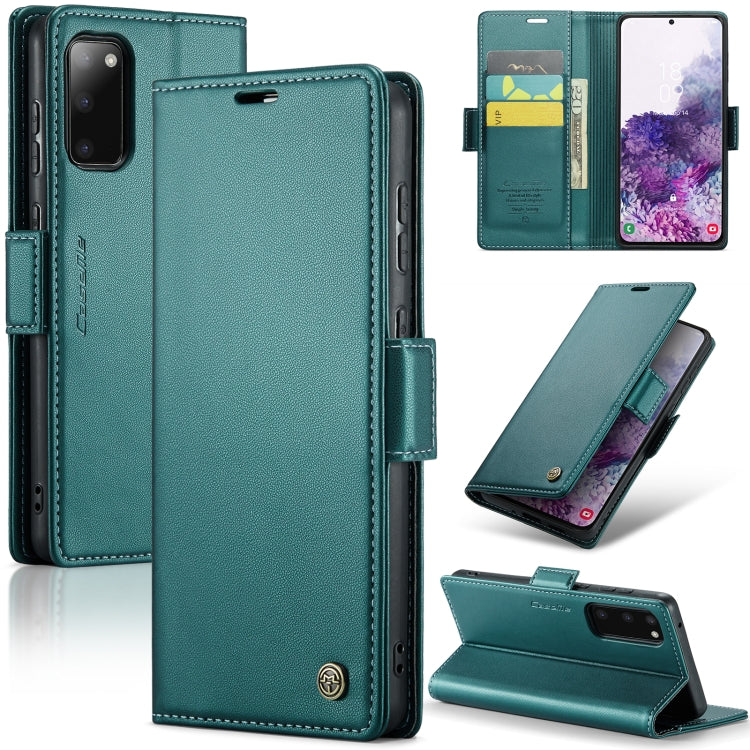 Étui CaseMe en simili-cuir avec boucle papillon Protection antivol RFID pour Samsung Galaxy S23+ 5G / Galaxy A12 5G / Galaxy S20 / Galaxy S23 Ultra 5G / Galaxy A33 5G.