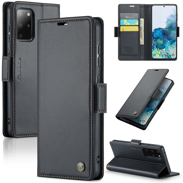 Étui CaseMe en simili-cuir avec boucle papillon Protection antivol RFID pour Samsung Galaxy S22 Ultra 5G / Galaxy S22+ 5G / Galaxy S20+ / Galaxy S24 Ultra / Galaxy A54 5G.