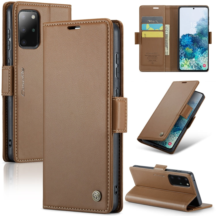 Étui CaseMe en simili-cuir avec boucle papillon Protection antivol RFID pour Samsung Galaxy S22 Ultra 5G / Galaxy S22+ 5G / Galaxy S20+ / Galaxy S24 Ultra / Galaxy A54 5G.