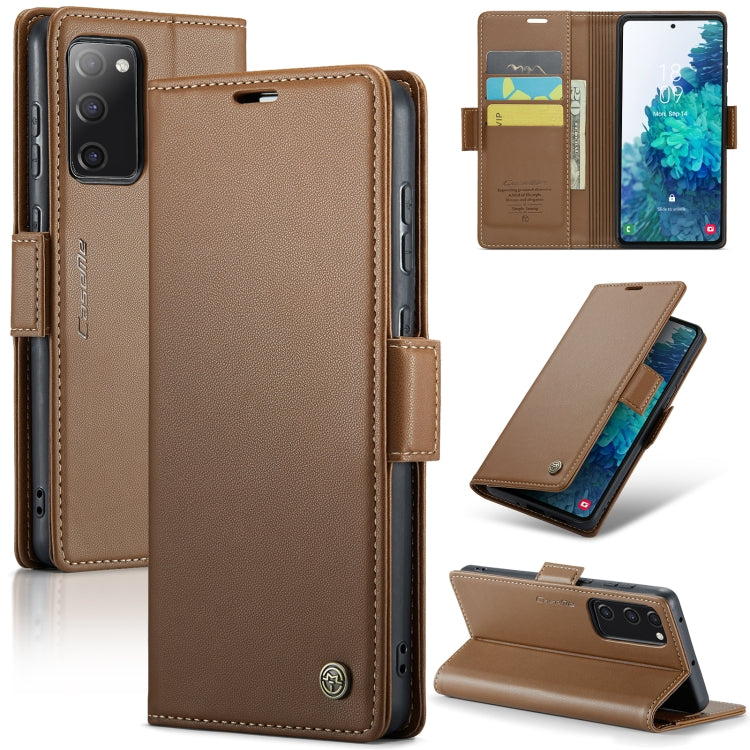 Étui CaseMe en simili-cuir avec boucle papillon Protection antivol RFID pour Samsung Galaxy S20 FE / Galaxy S23 FE 5G / Galaxy A32 5G / M32 5G / Galaxy A70/A70s / Galaxy A53.