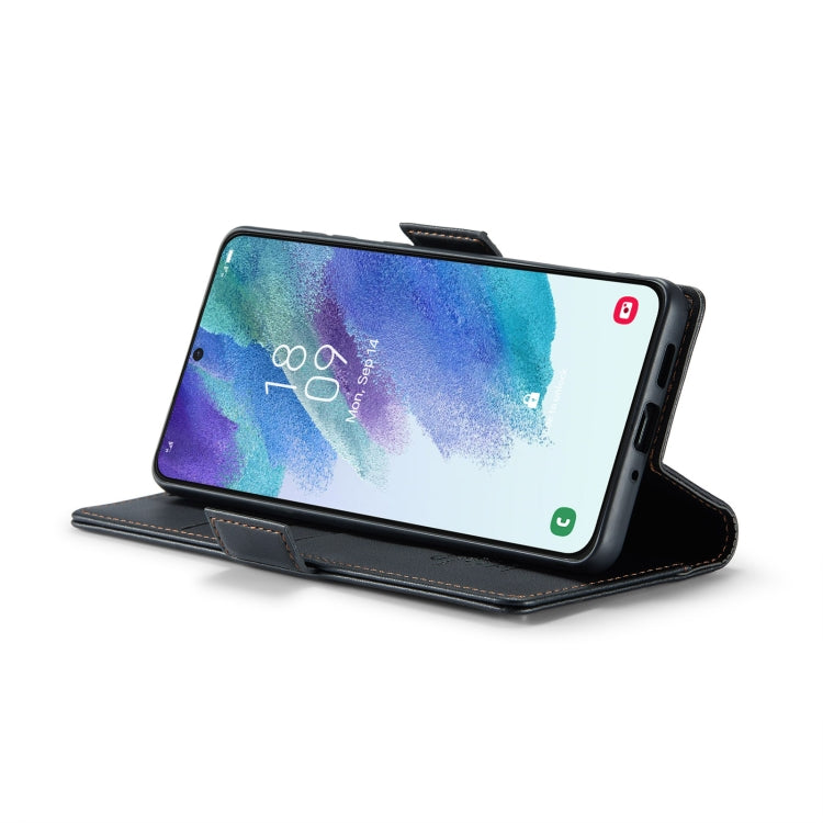 Étui CaseMe 023 en similicuir texture litchi, avec boucle papillon et protection antivol (RFID) pour Samsung Galaxy S21 FE 5G, Galaxy A72, Galaxy A53, Galaxy S21 5G