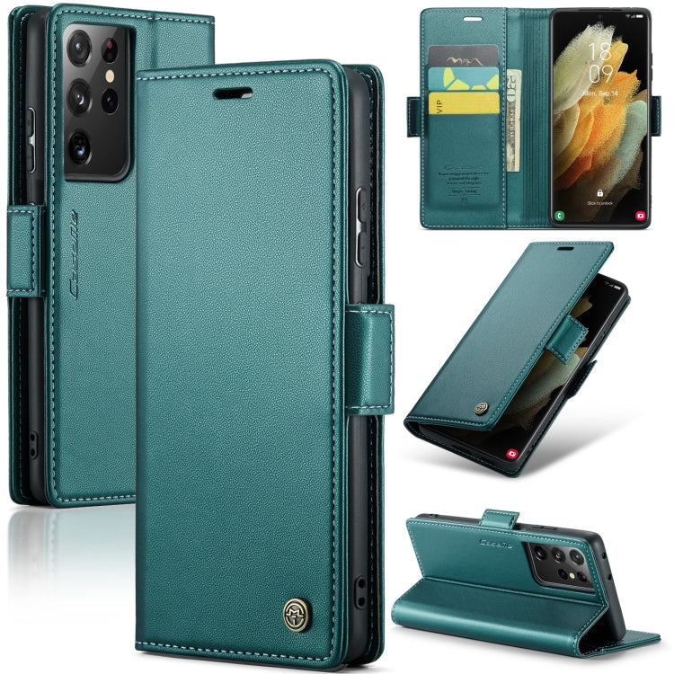 Étui CaseMe en simili-cuir avec boucle papillon Protection antivol RFID pour Samsung Galaxy S21 Ultra 5G / Galaxy A55 / Galaxy S10+ / Galaxy A30s/A50s/A50 / Galaxy A23.