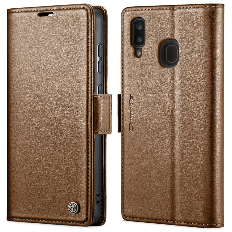 Étui CaseMe 023 en similicuir texture litchi, avec boucle papillon et protection antivol (RFID) pour Samsung Galaxy A40, Galaxy S10+, Galaxy S10