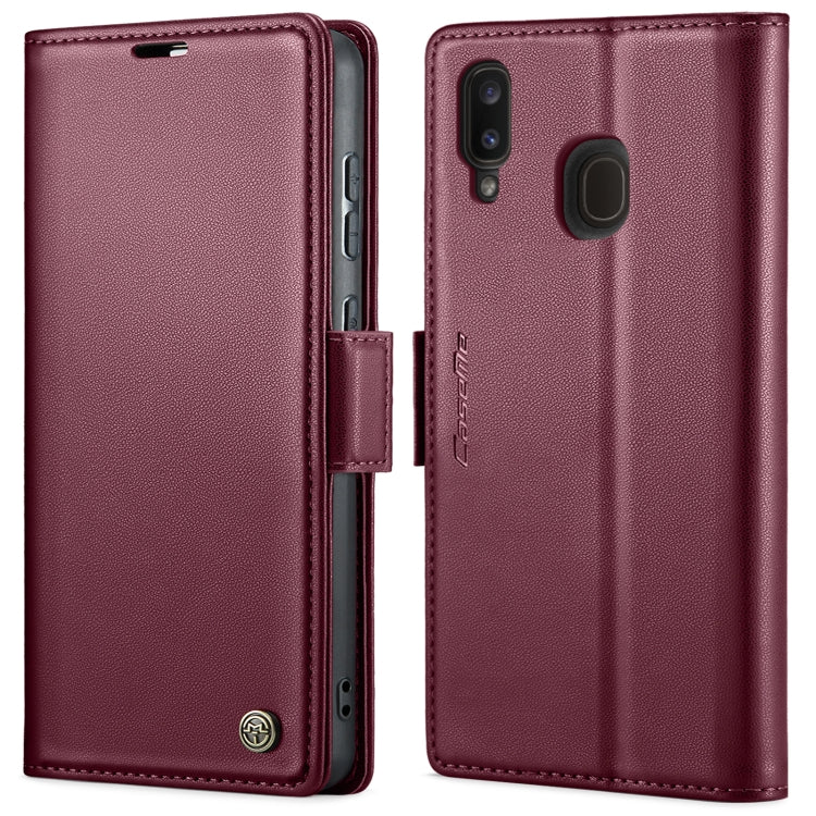 Étui CaseMe 023 en similicuir texture litchi, avec boucle papillon et protection antivol (RFID) pour Samsung Galaxy A40, Galaxy S10+, Galaxy S10