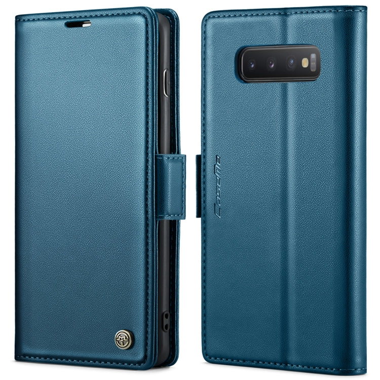 Étui CaseMe en simili-cuir avec boucle papillon Protection antivol RFID pour Samsung Galaxy S21 Ultra 5G / Galaxy A55 / Galaxy S10+ / Galaxy A30s/A50s/A50 / Galaxy A23.