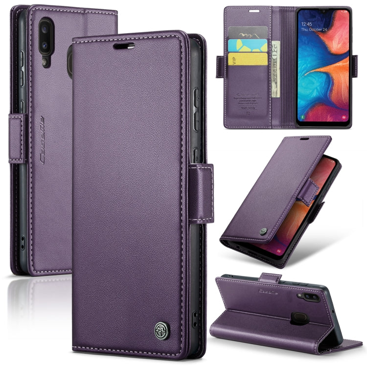 Étui CaseMe en simili-cuir avec boucle papillon Protection antivol RFID pour Samsung Galaxy S23 5G / A14 4G/5G / A72 / A20 / A30 / M10s