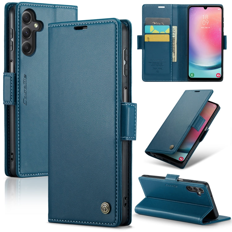 Étui CaseMe en simili-cuir avec boucle papillon Protection antivol RFID pour Samsung Galaxy S24+ 5G / Galaxy A51 4G/M40s / Galaxy A73 5G / Galaxy A24 4G / Galaxy S21 FE 5G.