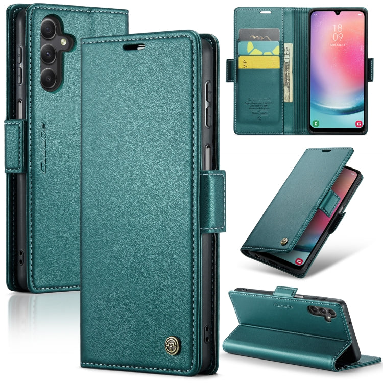 Étui CaseMe en simili-cuir avec boucle papillon Protection antivol RFID pour Samsung Galaxy S24+ 5G / Galaxy A51 4G/M40s / Galaxy A73 5G / Galaxy A24 4G / Galaxy S21 FE 5G.