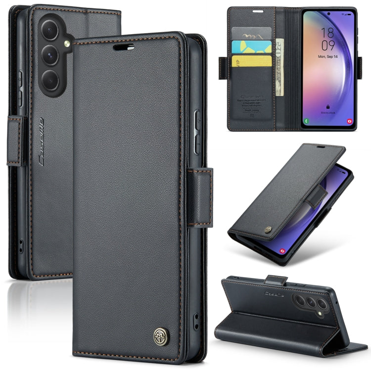 Étui CaseMe en simili-cuir avec boucle papillon Protection antivol RFID pour Samsung Galaxy S22 Ultra 5G / Galaxy S22+ 5G / Galaxy S20+ / Galaxy S24 Ultra / Galaxy A54 5G.