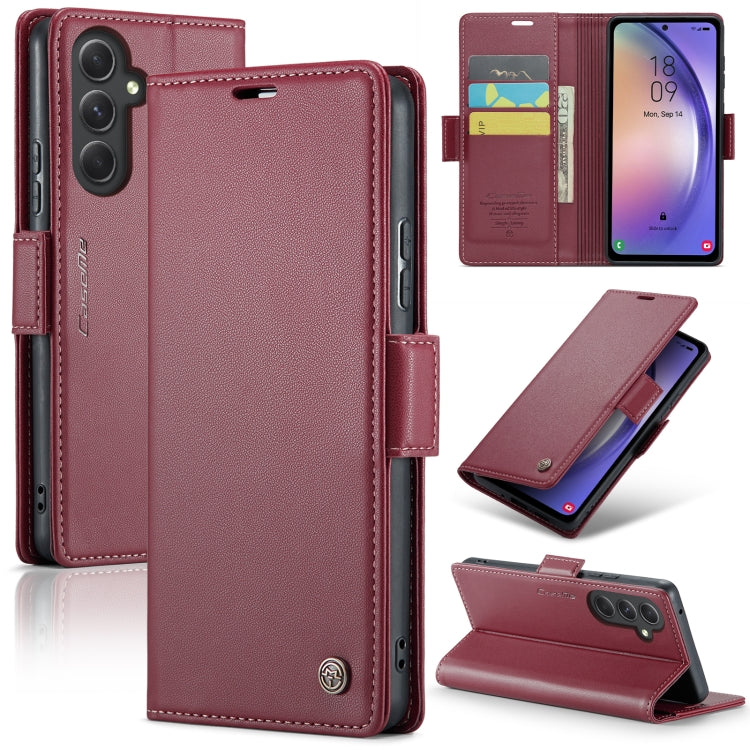 Étui CaseMe en simili-cuir avec boucle papillon Protection antivol RFID pour Samsung Galaxy S22 Ultra 5G / Galaxy S22+ 5G / Galaxy S20+ / Galaxy S24 Ultra / Galaxy A54 5G.