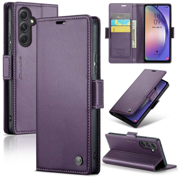 Étui CaseMe en simili-cuir avec boucle papillon Protection antivol RFID pour Samsung Galaxy S22 Ultra 5G / Galaxy S22+ 5G / Galaxy S20+ / Galaxy S24 Ultra / Galaxy A54 5G.