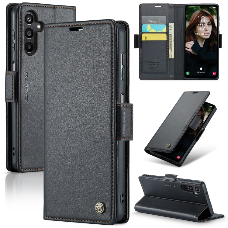 Étui CaseMe en simili-cuir avec boucle papillon Protection antivol RFID pour Samsung Galaxy S24 5G / Galaxy S20 Ultra / Galaxy A15 4G/5G / Galaxy S22 5G / Galaxy A71 4G.