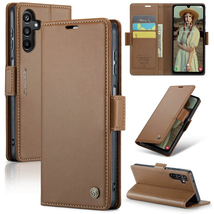 Étui CaseMe en simili-cuir avec boucle papillon Protection antivol RFID pour Samsung Galaxy S24 5G / Galaxy S20 Ultra / Galaxy A15 4G/5G / Galaxy S22 5G / Galaxy A71 4G.