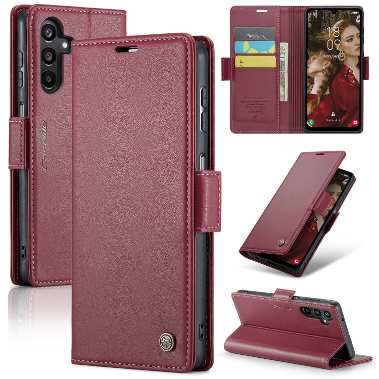 Étui CaseMe en simili-cuir avec boucle papillon Protection antivol RFID pour Samsung Galaxy S24 5G / Galaxy S20 Ultra / Galaxy A15 4G/5G / Galaxy S22 5G / Galaxy A71 4G.