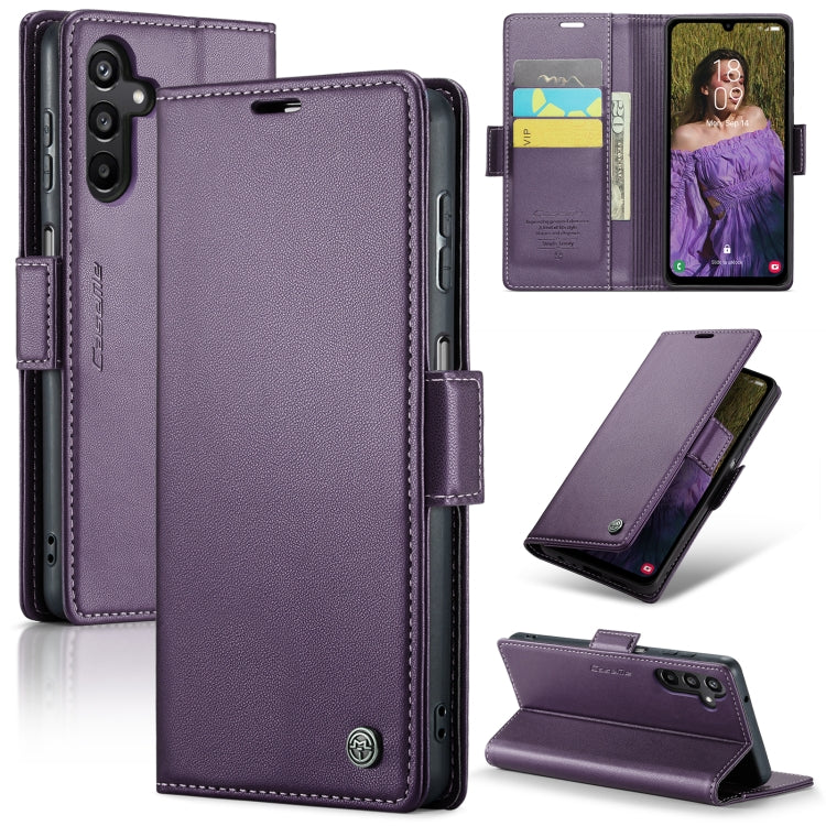 Étui CaseMe en simili-cuir avec boucle papillon Protection antivol RFID pour Samsung Galaxy S24 5G / Galaxy S20 Ultra / Galaxy A15 4G/5G / Galaxy S22 5G / Galaxy A71 4G.