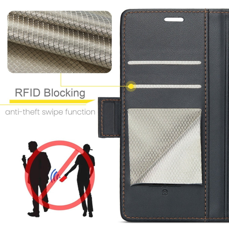 Étui CaseMe en simili-cuir avec boucle papillon Protection antivol RFID pour Samsung Galaxy S21 Ultra 5G / Galaxy A55 / Galaxy S10+ / Galaxy A30s/A50s/A50 / Galaxy A23.