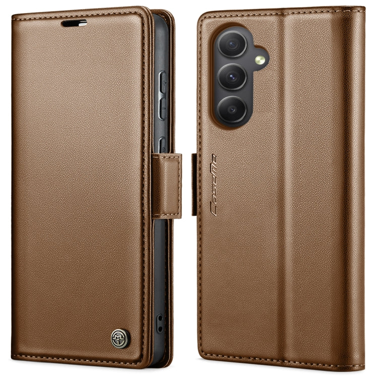 Étui CaseMe en simili-cuir avec boucle papillon Protection antivol RFID pour Samsung Galaxy S21 Ultra 5G / Galaxy A55 / Galaxy S10+ / Galaxy A30s/A50s/A50 / Galaxy A23.