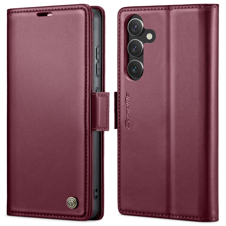 Étui CaseMe en simili-cuir avec boucle papillon Protection antivol RFID pour Samsung Galaxy S21 Ultra 5G / Galaxy A55 / Galaxy S10+ / Galaxy A30s/A50s/A50 / Galaxy A23.