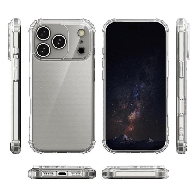 Coque transparent antichoc avec 4 coins anti-impacts pour iPhone 17 Pro Max, 17 Pro, 17, iPhone Air, iPhone 16 Pro Max, 16 Pro, 16 Plus, 16, iPhone 15 Pro Max, 15
