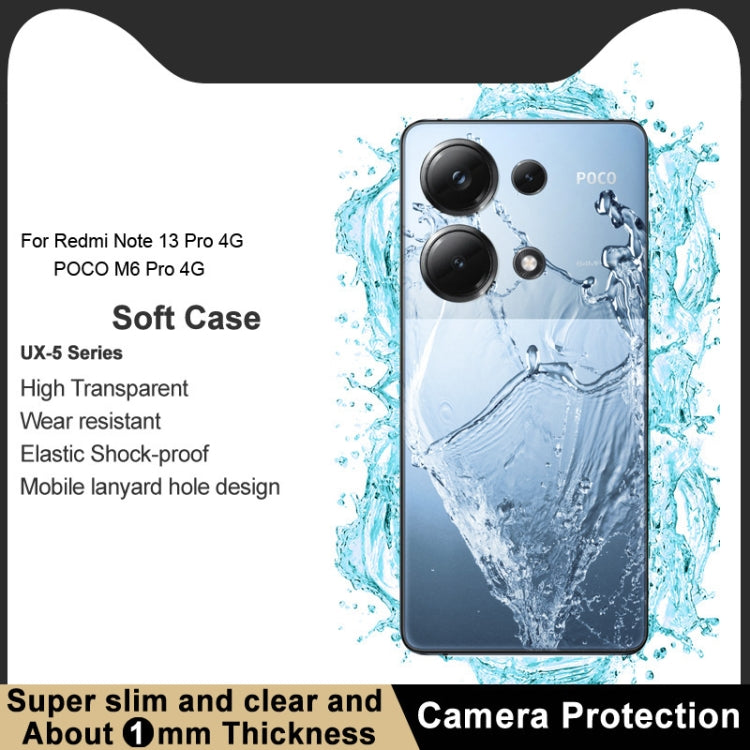 imak UX-5 Series Étui de protection en TPU antichoc transparent, For Xiaomi POCO M6 Pro 4G, For Xiaomi Redmi Note 13 Pro 4G Global, For Xiaomi Redmi A3 4G, For Xiaomi Redmi Note 13 4G, For Xiaomi Poco X6 Pro 5G/Redmi K70E 5G                            ...