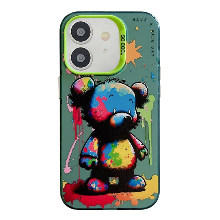 Série de peinture à l'huile de motif animal PC + étui de téléphone en TPU