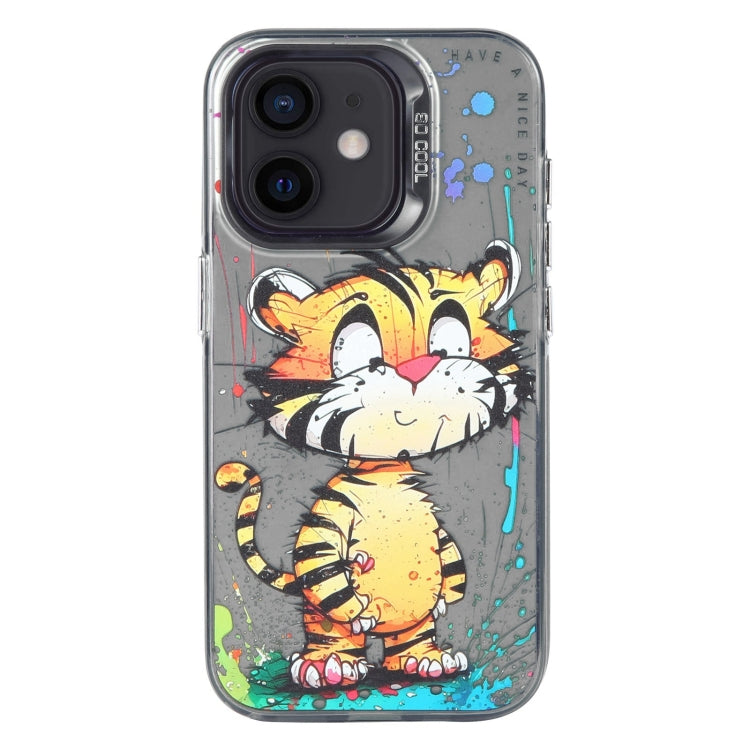 Série de peinture à l'huile de motif animal PC + étui de téléphone en TPU