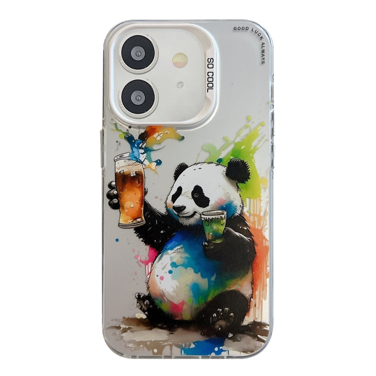 Série de peinture à l'huile de motif animal PC + étui de téléphone en TPU