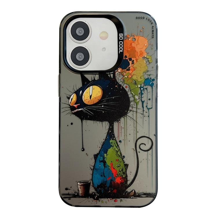 Série de peinture à l'huile de motif animal PC + étui de téléphone en TPU