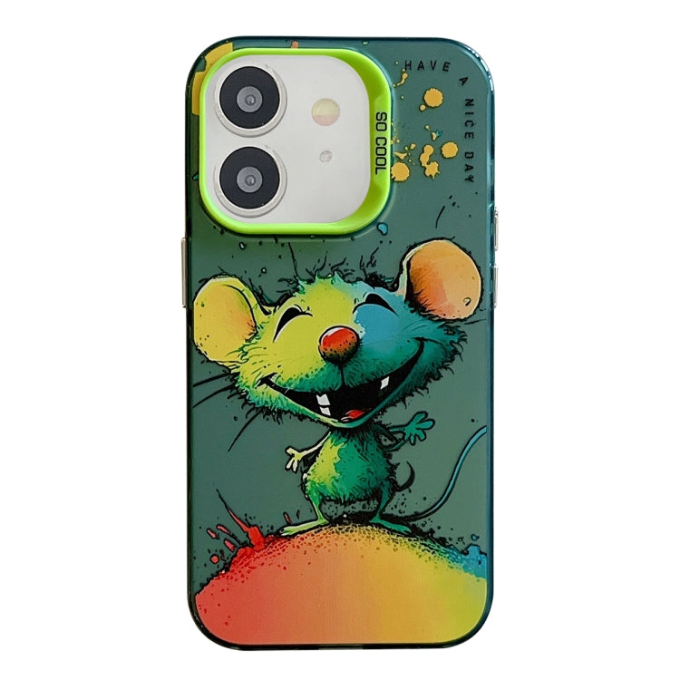 Série de peinture à l'huile de motif animal PC + étui de téléphone en TPU