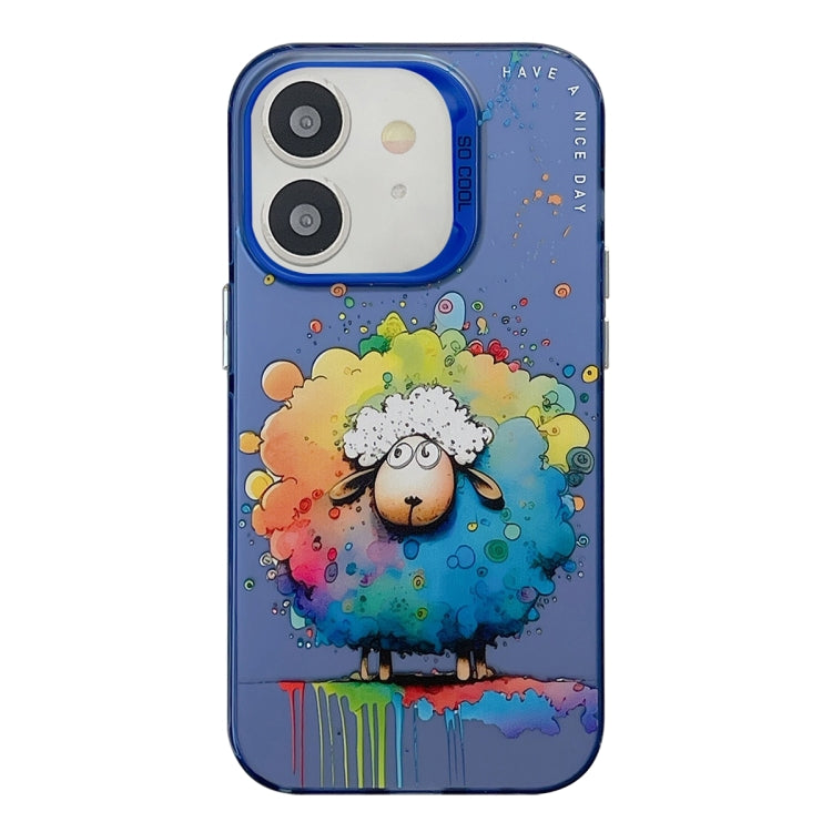 Série de peinture à l'huile de motif animal PC + étui de téléphone en TPU