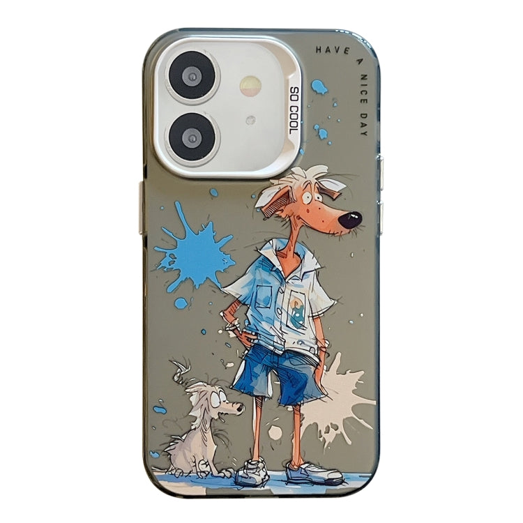 Série de peinture à l'huile de motif animal PC + étui de téléphone en TPU