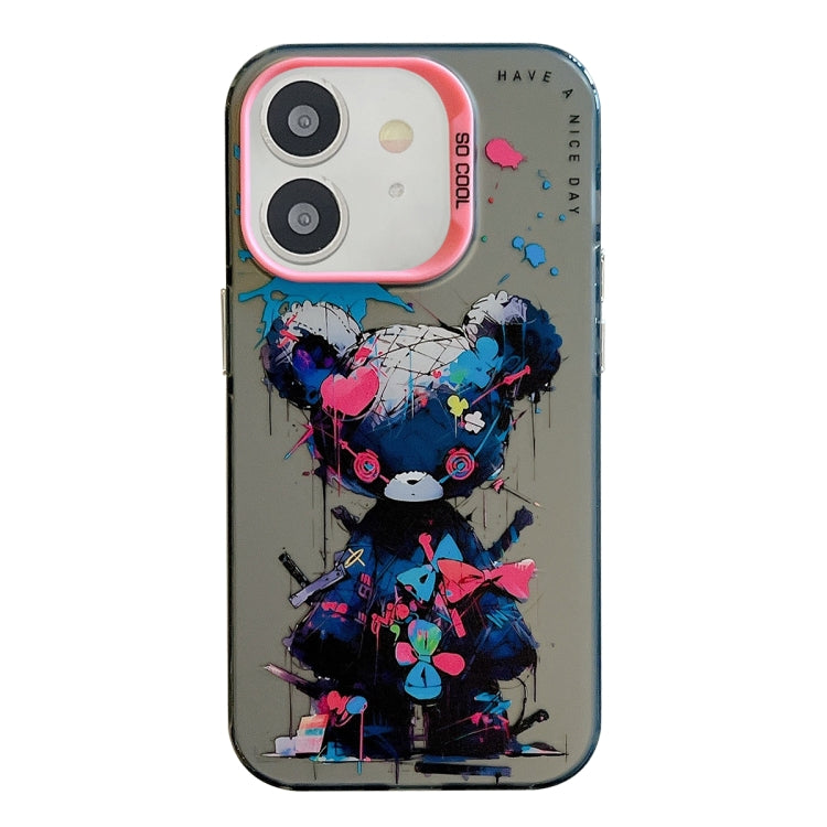 Série de peinture à l'huile de motif animal PC + étui de téléphone en TPU