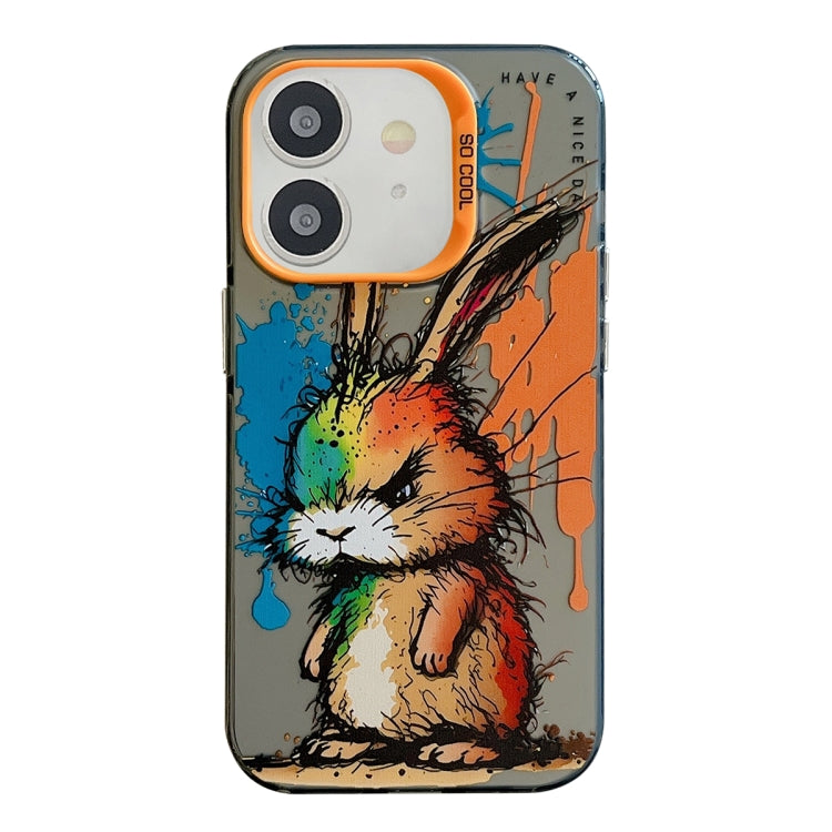 Série de peinture à l'huile de motif animal PC + étui de téléphone en TPU