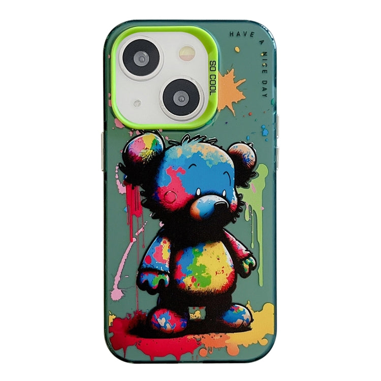 Série de peinture à l'huile de motif animal PC + étui de téléphone en TPU