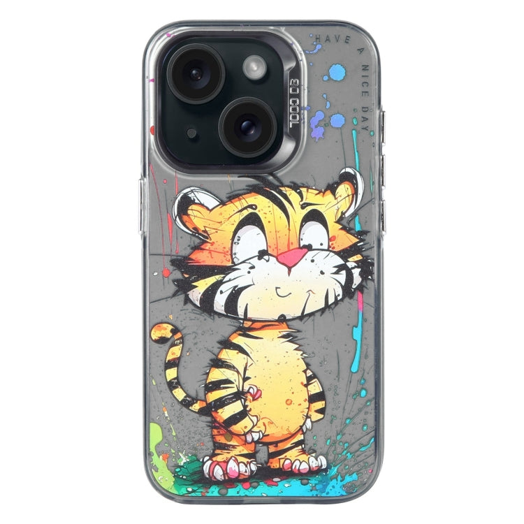 Série de peinture à l'huile de motif animal PC + étui de téléphone en TPU