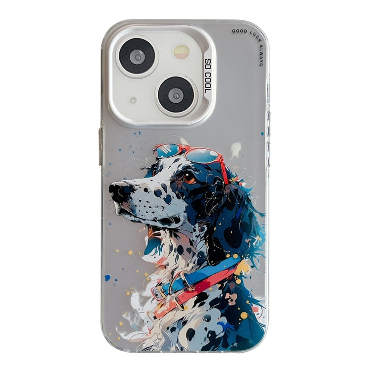 Série de peinture à l'huile de motif animal PC + étui de téléphone en TPU